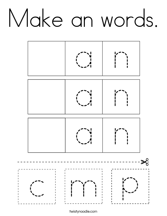 Make an words. Coloring Page