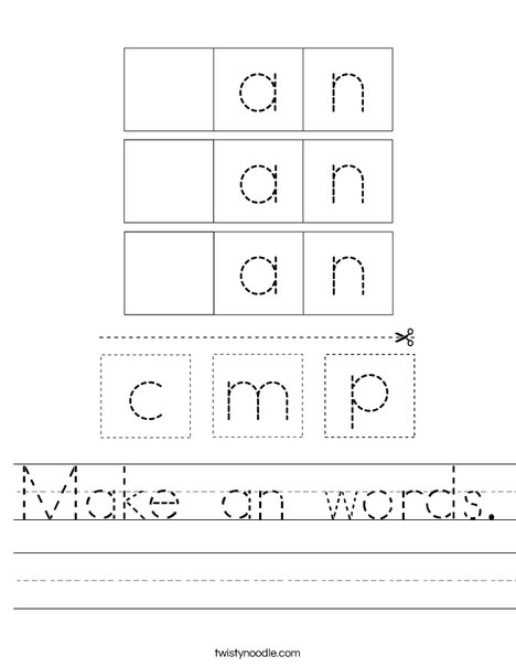 Make an words. Worksheet