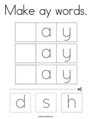 Make ay words Coloring Page