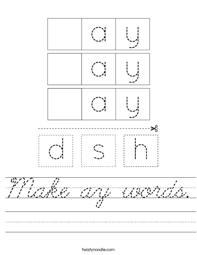 Make ay words. Worksheet