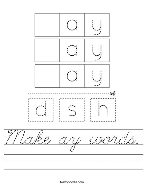 Make ay words. Worksheet