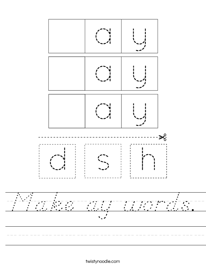 Make ay words. Worksheet