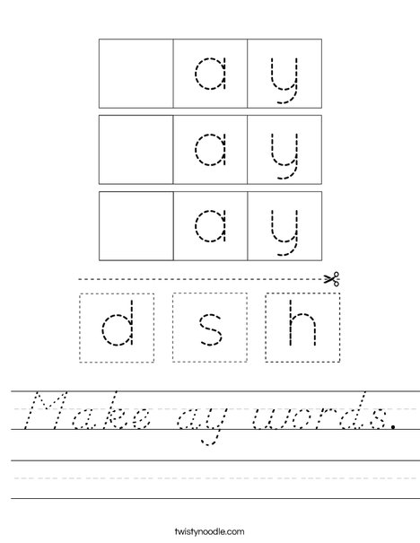 Make ay words. Worksheet