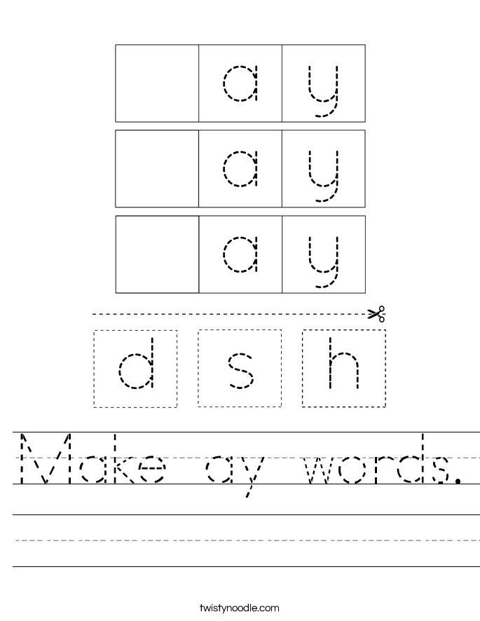 Make ay words. Worksheet