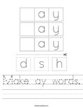 Make ay words. Worksheet