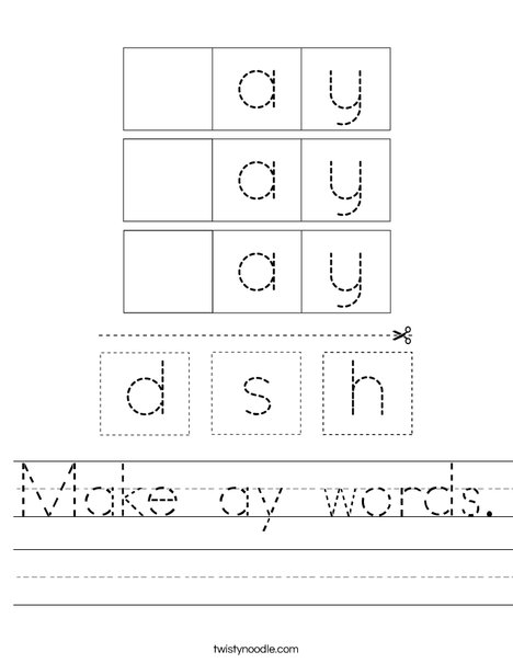 Make ay words. Worksheet