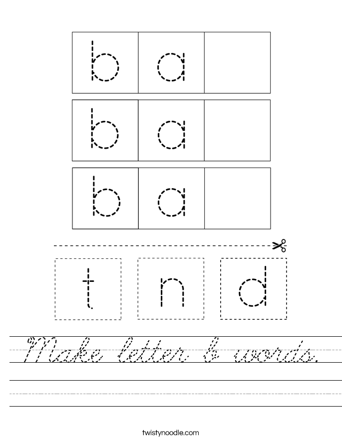 Make letter b words. Worksheet