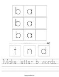Make letter b words. Worksheet