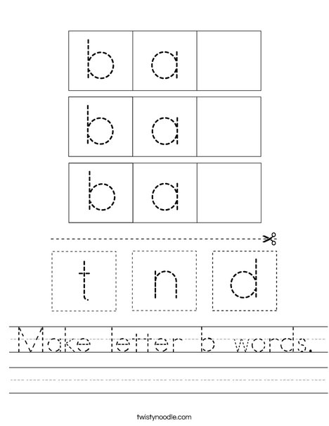 Make b words. Worksheet