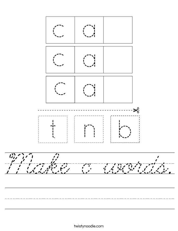 Make c words. Worksheet