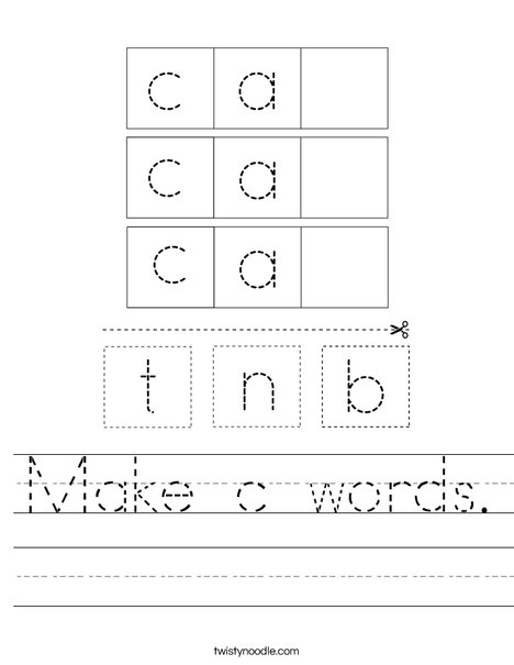 Make c words. Worksheet
