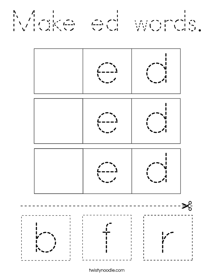 Make ed words. Coloring Page