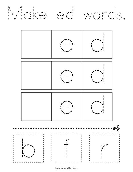 Make ed words. Coloring Page