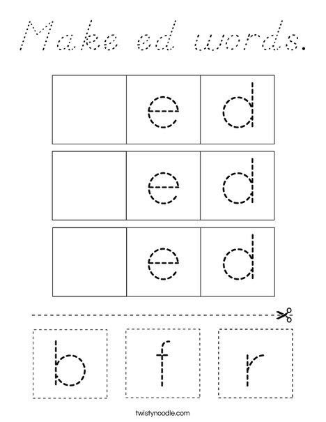 Make ed words. Coloring Page