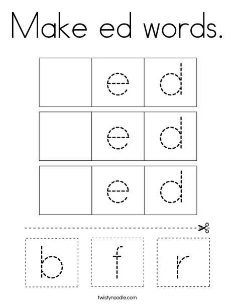 Make ed words. Coloring Page