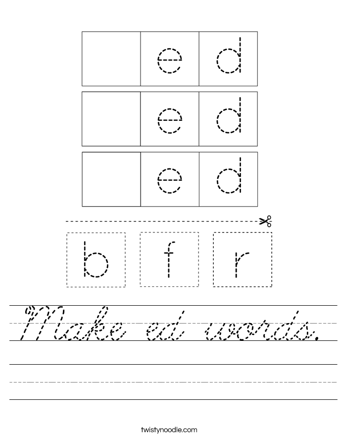 Make ed words. Worksheet