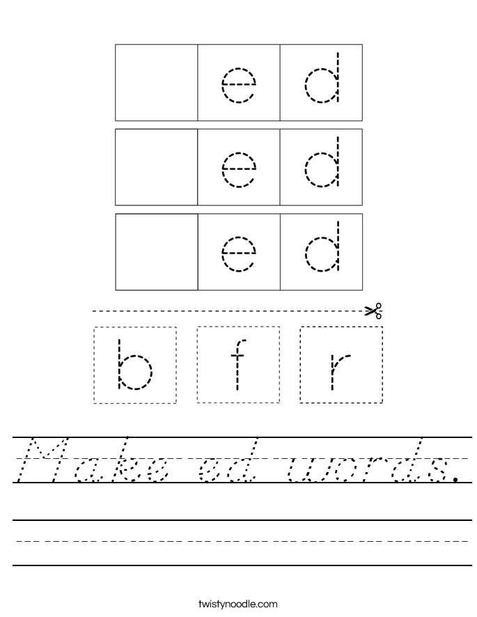 Make ed words. Worksheet