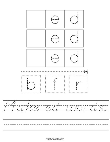 Make ed words. Worksheet