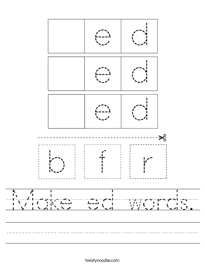 Make ed words. Worksheet
