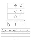 Make ed words. Worksheet