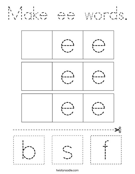 Make ee words. Coloring Page