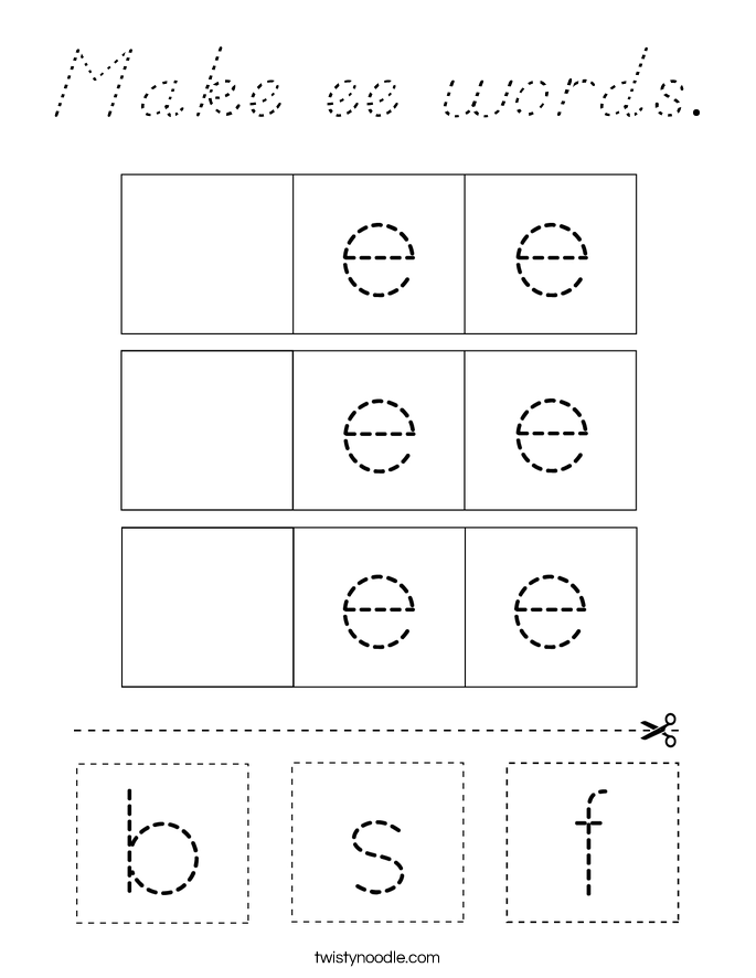 Make ee words. Coloring Page