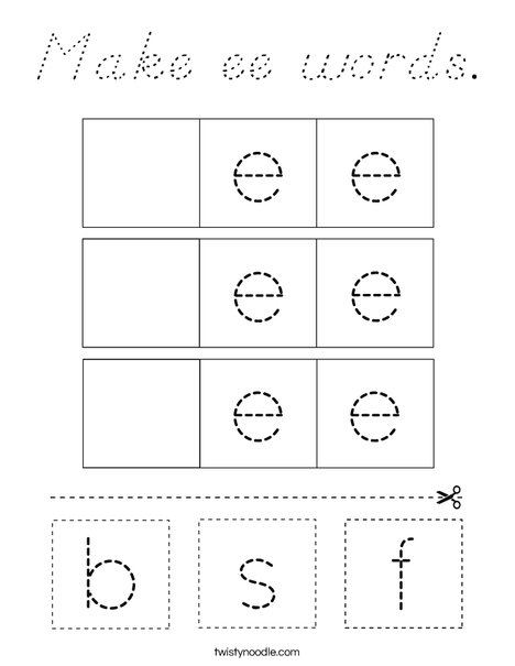 Make ee words. Coloring Page