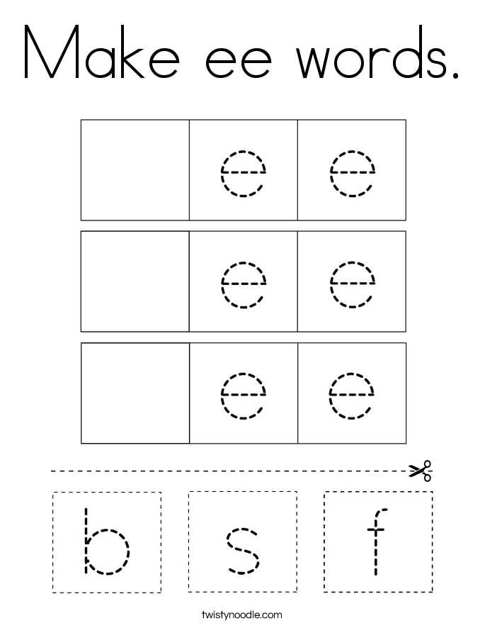 Make ee words. Coloring Page