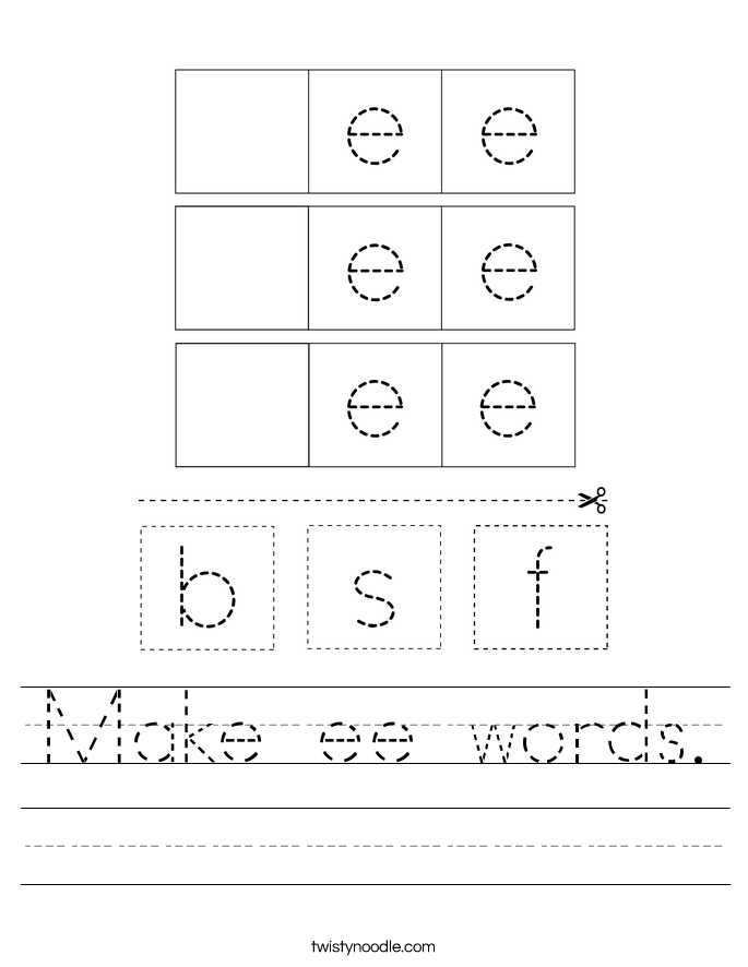Make ee words. Worksheet