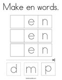 Make en words Coloring Page