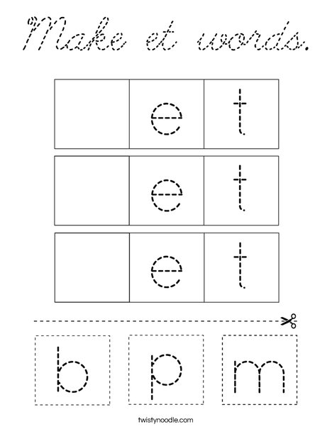Make et words. Coloring Page