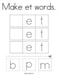 Make et words. Coloring Page