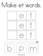 Make et words Coloring Page