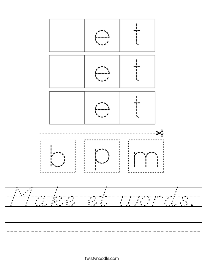 Make et words. Worksheet