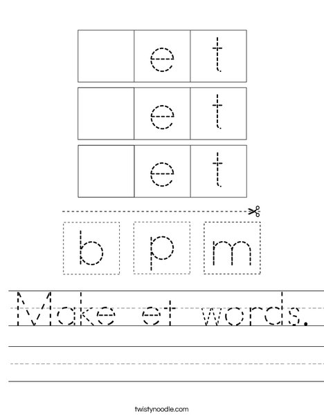 Make et words. Worksheet