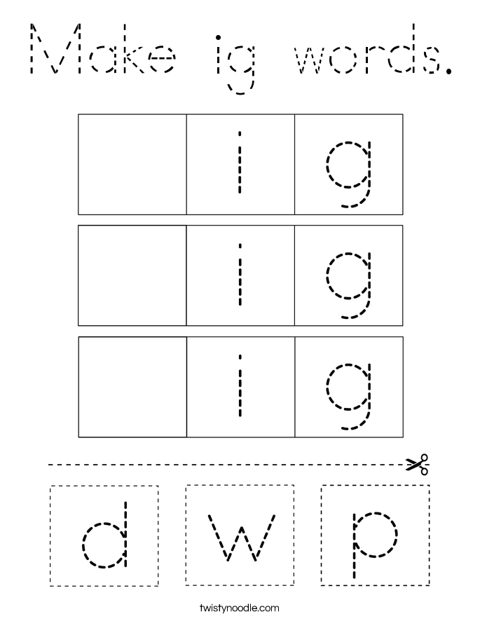 Make ig words. Coloring Page