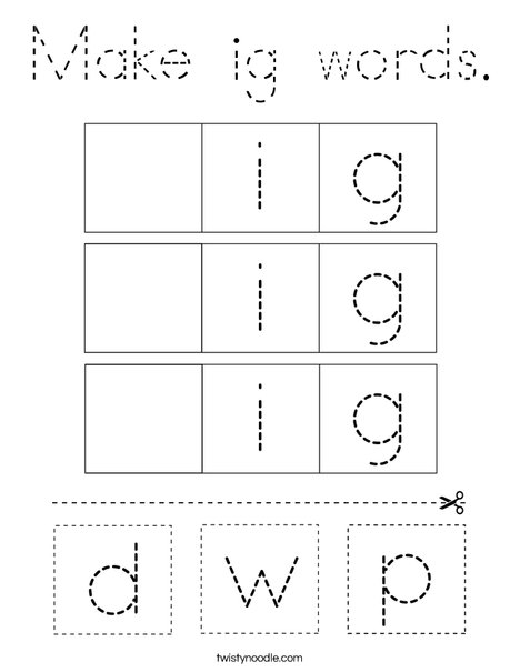 Make ig words. Coloring Page