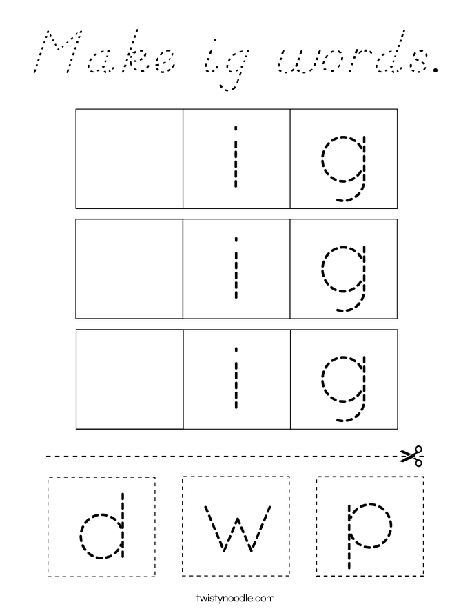 Make ig words. Coloring Page
