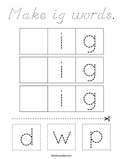 Make ig words. Coloring Page
