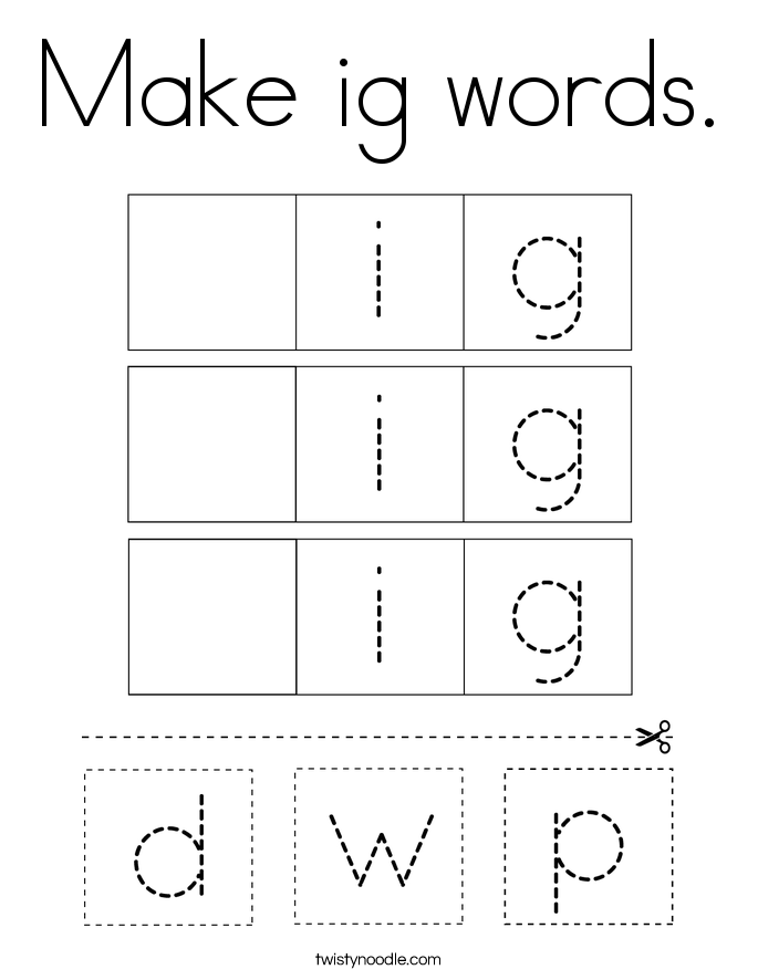 Make ig words. Coloring Page