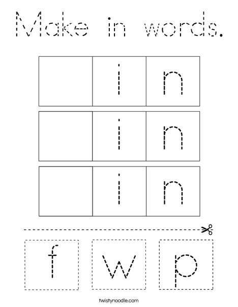 Make in words. Coloring Page