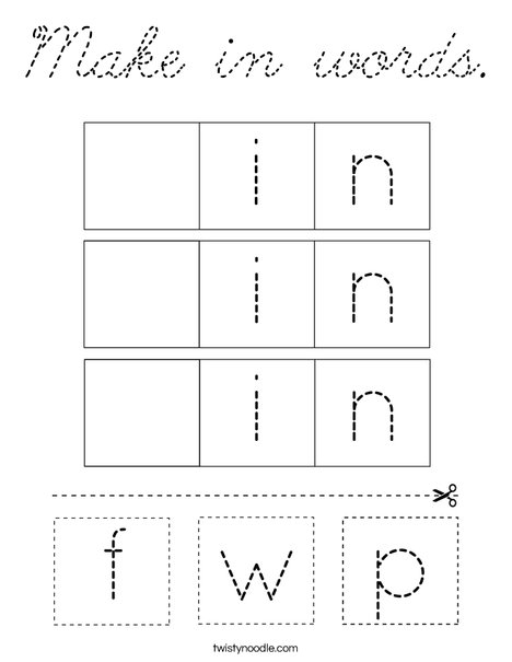 Make in words. Coloring Page