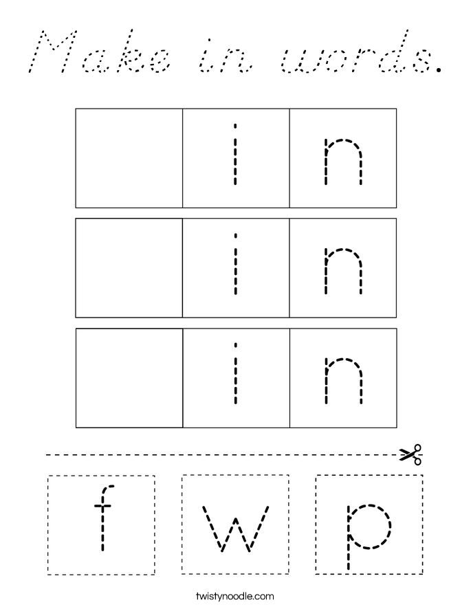 Make in words. Coloring Page