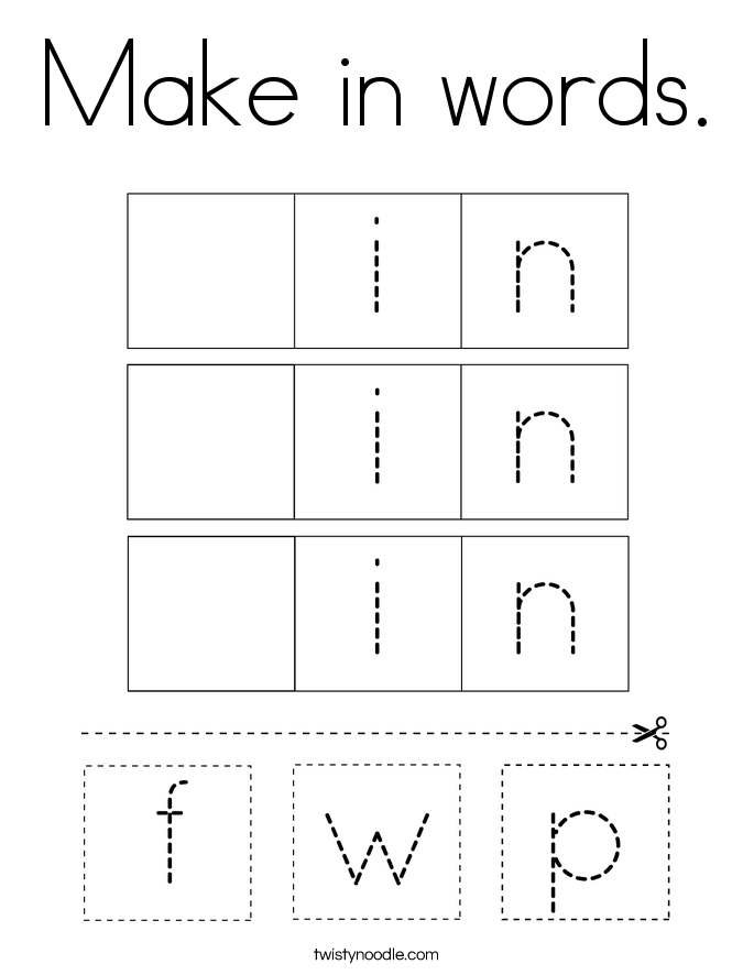 Make in words. Coloring Page