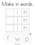 Make in words. Coloring Page