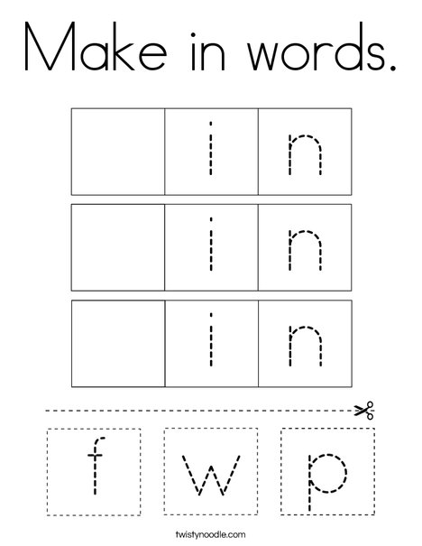Make in words. Coloring Page
