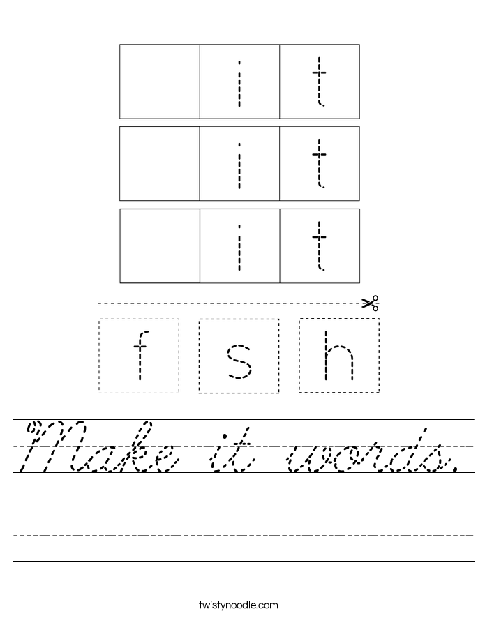 Make it words. Worksheet