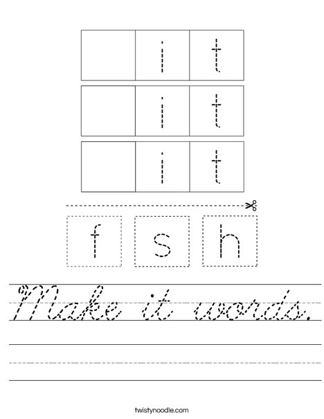 Make it words. Worksheet