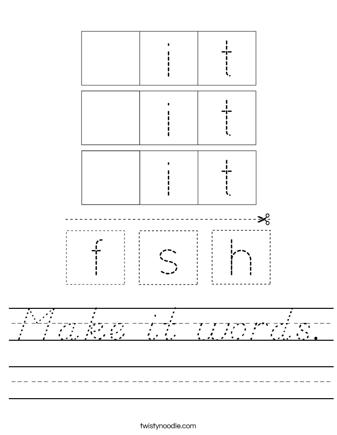 Make it words. Worksheet