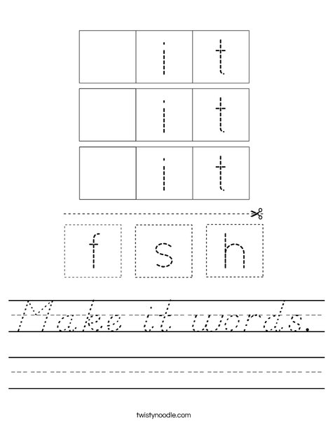 Make it words. Worksheet